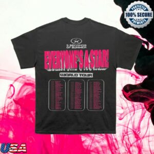 5 Seconds Of Summer Store Merch Everyone's A Star! World Tour Black Tee