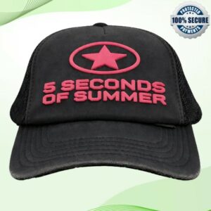 5 Seconds Of Summer Store Merch Star Pink Logo Trucker Cap