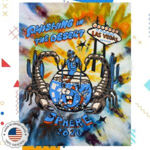 Thunder Shout Store Merch Fishing In The Desert Sphere Tie-Dye T-Shirt