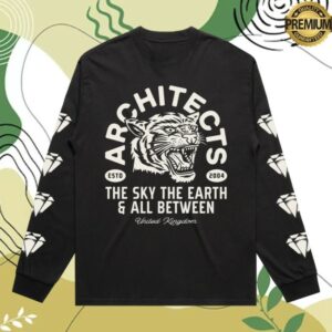 Architects Merch Store Diamond Tiger Black Long-Sleeve T-Shirt