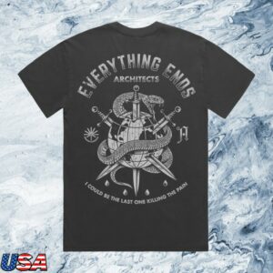 Architects Merch Store Everything Ends Globe Black T-Shirt