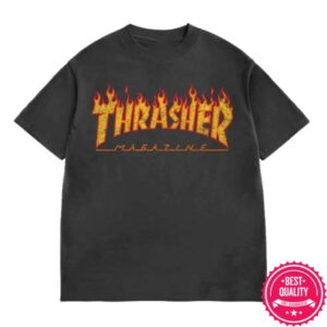 kenny black sheep skate shop store merch thrasher magazine vintage flame logo t shirt black enzyme wash