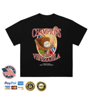 Caracas Merch Store Venezuelan Baseball Champions Black Tee