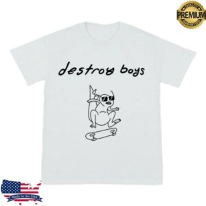 Destroyboy Store Merch Dino Skater White Tee