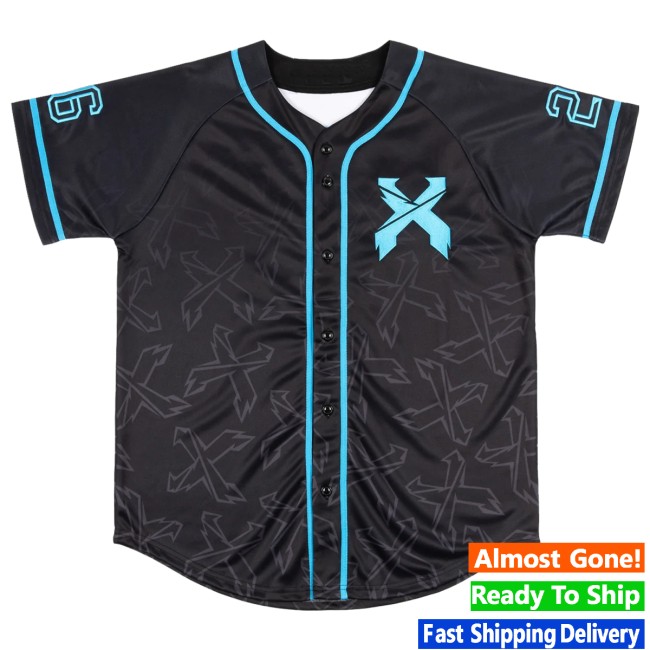 Excision Merch Store Merch Excision Thunderdome Baseball Jersey BlackTeal