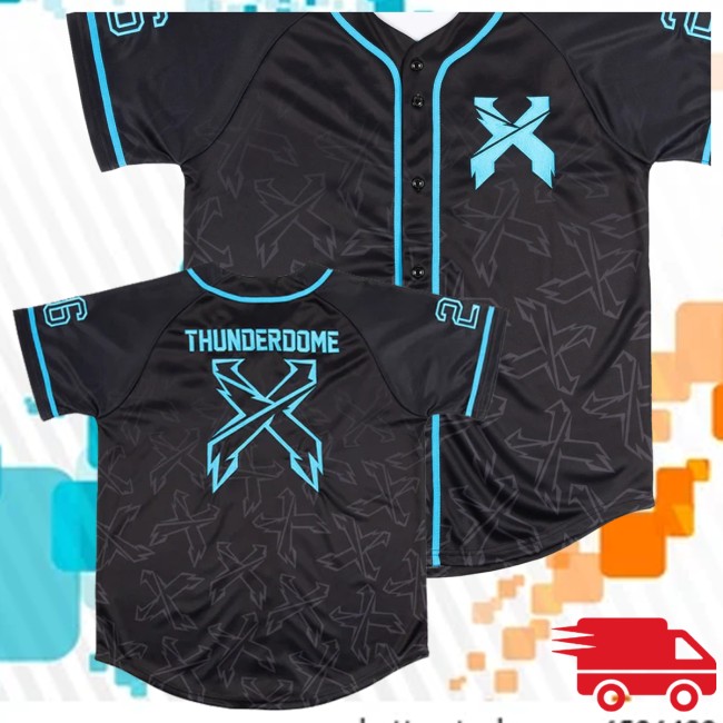 Excision Merch Store Merch Excision Thunderdome Baseball Jersey BlackTeal