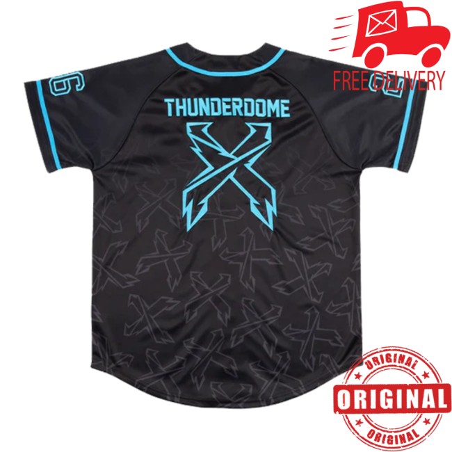 Excision Merch Store Merch Excision Thunderdome Baseball Jersey BlackTeal