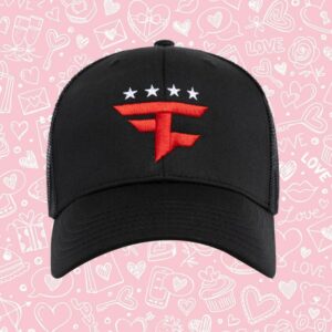 kenny fazeproshop store merch four star curved brim trucker hat black