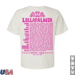 Lollapalooza Store Merch Women's Lolla Guide Lineup Boxy Tee