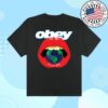 kenny obey clothing store merch lips heavyweight black t shirt