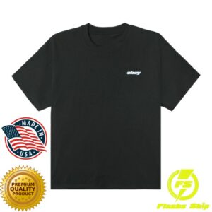 kenny obey clothing store merch lips heavyweight black t shirt w