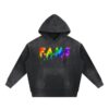 Shopchrisbrown Store Merch F.A.M.E. 15Th Anniversary Splatter Washed Frayed Fleece Hoodie