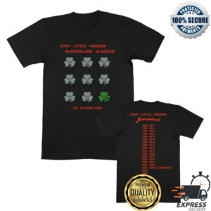Stiff Little Fingers Store Merch Barrowland Shamrock 2026 Event T-Shirt Black