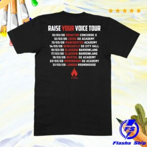 Stiff Little Fingers Store Merch Raise Your Voice Black Tour T-Shirt