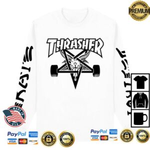 Thrasher Magazine Store Merch Goat Destroy Longsleeve - White