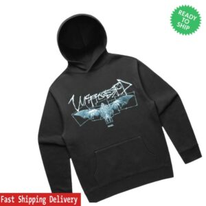 Unprocessed Store Merch Angel Bat Hoodie Faded Black