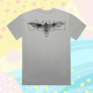 Unprocessed Store Merch Angel Bat Tee Faded Storm