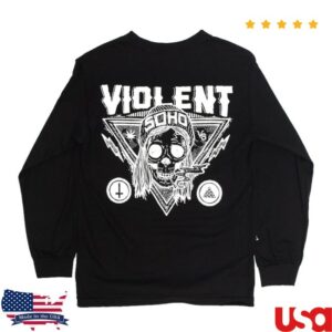 24Hundred Store Merch Violent Soho Blazin' Skull Long Sleeve (Black)