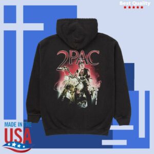 2Pac Store Merch Rider Black Zip Hoodie
