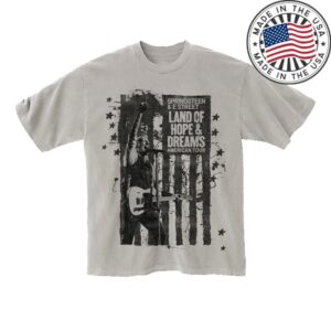 Bruce Springsteen Store Merch 2026 Land Of Hope & Dreams American Tour Flag Tee