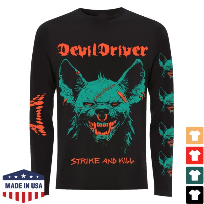 Devildriver Store Merch Hyena Face Long Sleeve Tee