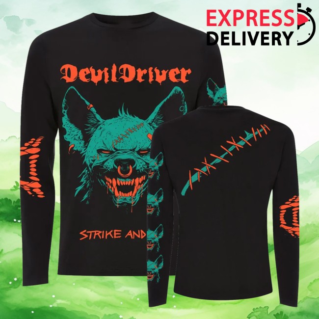 Devildriver Store Merch Hyena Face Long Sleeve Tee