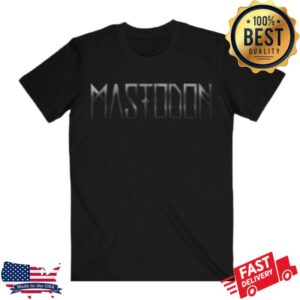 Mastodon Rocks Store Merch Hunter Black On Black Logo T-Shirt