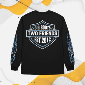 Two Friends Store Merch Big Boots Motorcycle Black Long Sleeve Tee