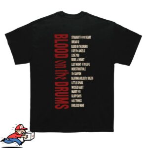 Ashton Irwin Store Merch Blood On The Drums Tracklist Tee