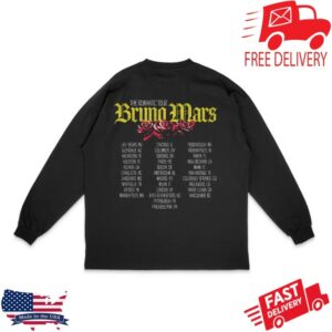 Bruno Mars Store Merch The Romantic Tour Longsleeve Tee