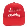 Casa Vega Store Merch I Love Cv Red Trucker Hat