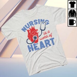 Charlie Hustle Store Merch Nursing Is A Work Of Heart Ash Tee
