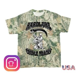 Closed Casket Activities Store Merch Hardlore - Couple Tracks Vintage Wood Camo T-Shirt