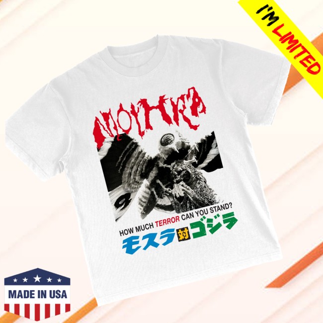 Godzilla Store Merch Mothra Terror White T-Shirt 4 Godzilla Store Merch Mothra Terror White T-Shirt