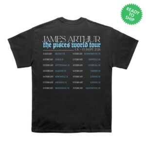 James Arthur Official Store Merch Pisces Photo Itin 2026 Charcoal Tee
