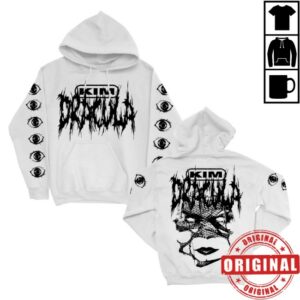Kim Dracula Store Merch Eye Pullover Hoodie (White)