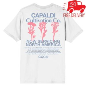 Lewis Capaldi Store Merch North America 26 White Floral T-Shirt