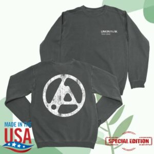 Linkin Park Store Merch From Zero Distressed Logo Washed Graphite Crewneck