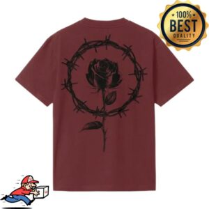 Our Promise Store Merch Metal Logo Bordeaux Oversize T-Shirt