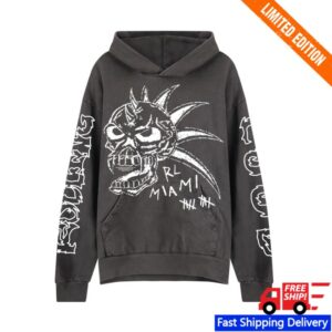 Rolling Loud Merch Store Rl X Ftws Miami 24 Skull Vintage Black Lineup Hoodie