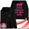 Sabrina Carpenter Store Merch Never Enter Through The Back Door Zip Hoodie