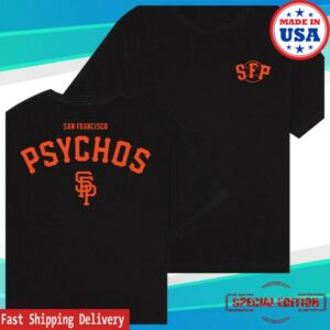 San Franpsycho Store Merch Black & Orange Psychos Tee
