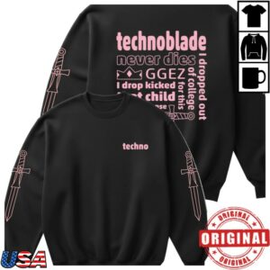 Technoblade Store Merch Techno Said It Crewneck Sweatshirt (Black)