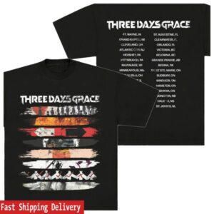 Three Days Grace Store Merch 2026 Album Stripe Tour T-Shirt