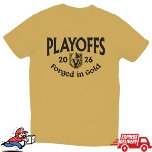 Vegas Team Store Merch Vegas Golden Knights 2026 Playoffs Forged In Gold Tee
