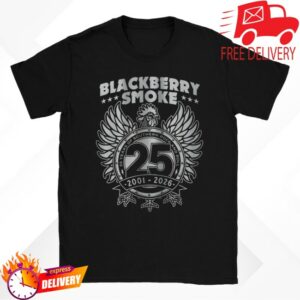 Blackberry Smoke Store Merch Bbs 25Th Anniversary Mens Shirt Black
