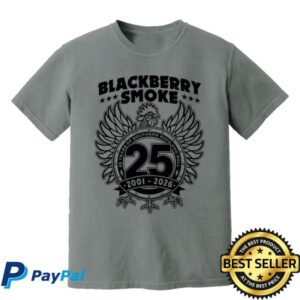Blackberry Smoke Store Merch Bbs 25Th Anniversary Mens Shirt Grey