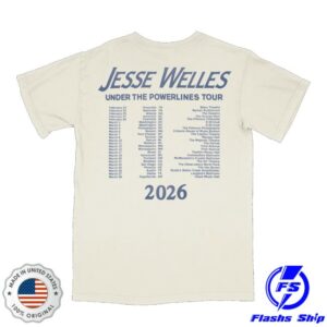 Jesse Welles Store Merch Under The Powerlines 2026 Tour Tee