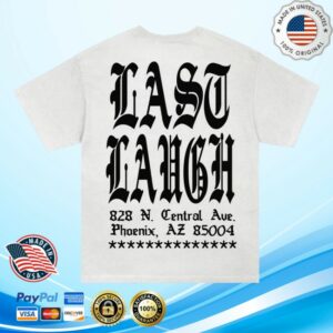 Last Laugh Tattoo Merch Store Billboard Shirt White