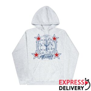 Maneskin Store Merch Rush Faces & Red Starz Grey Hoodie